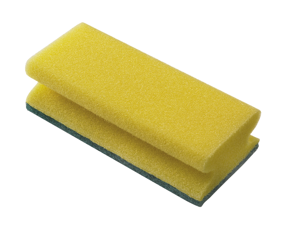 SPEKTER Scrubbing sponge green/yellow with handle