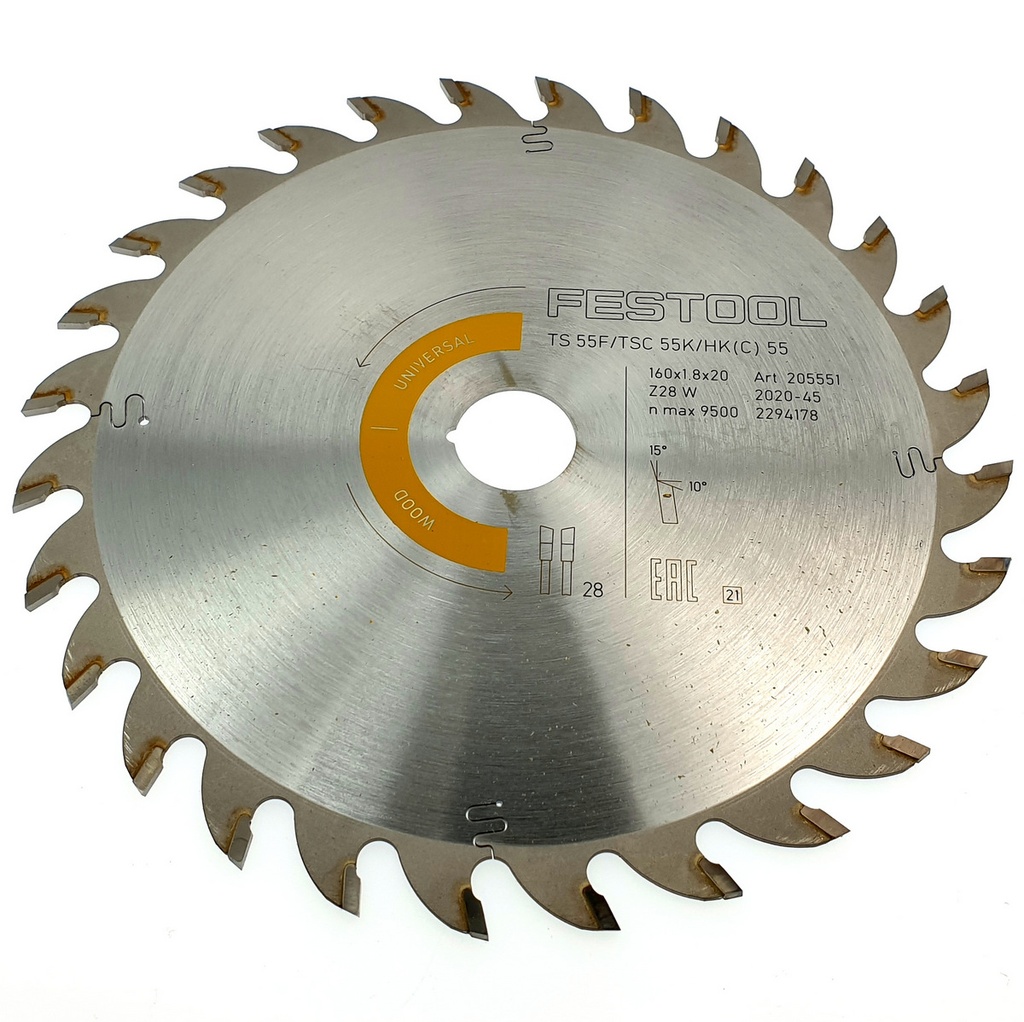 FESTOOL HW 160x1,8x20 Z28 W Saw blade