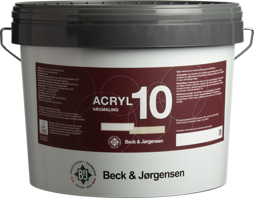 Beck & Jørgensen 10, Acryl Vægmaling Iglo NCS-S0500N 10L