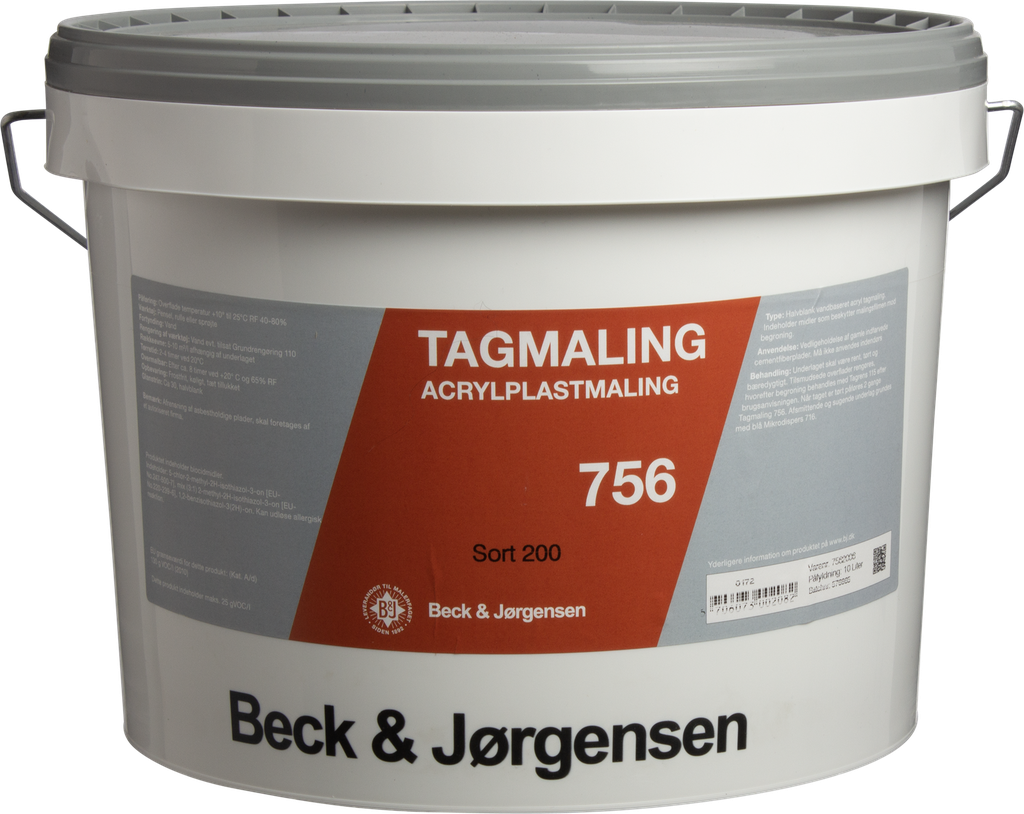 Beck & Jørgensen Tagmaling Vandig Sort 10 L