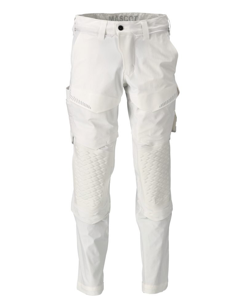 MASCOT Trousers, knee pockets, stretch, light weight, WHITE