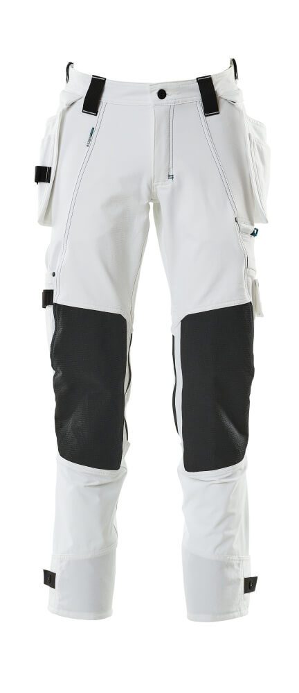 MASCOT Trousers, detachable hanging pockets, stretch,WHITE