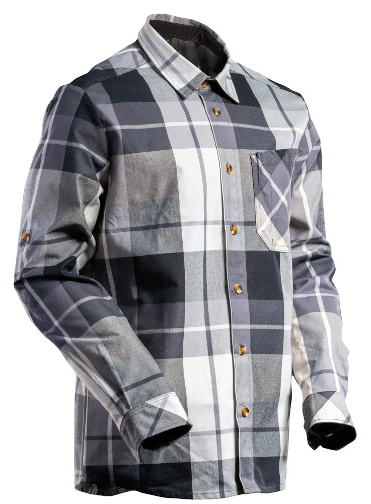 MASCOT Flannel shirt, checkered, STONE GREY 