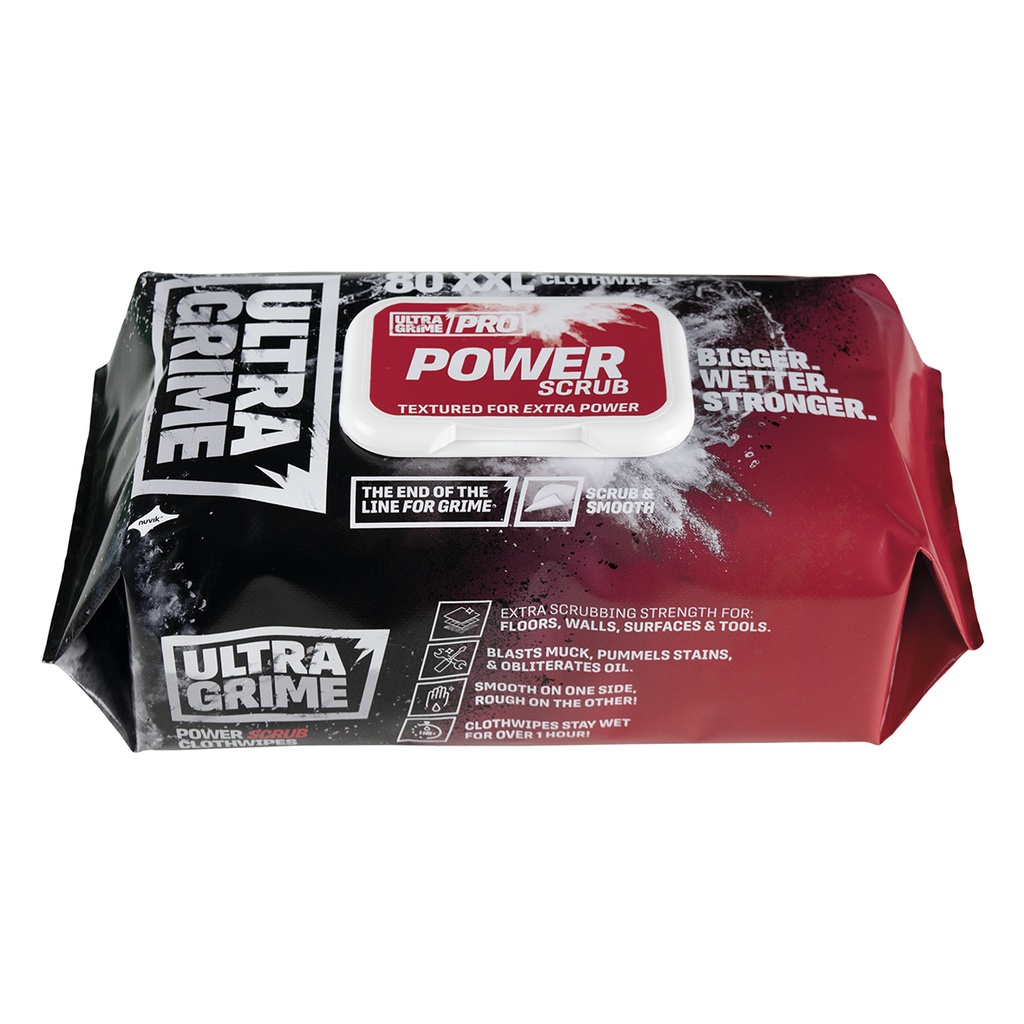 ULTRA GRIME Pro Power Scrub 80XXL+ Clothwipes