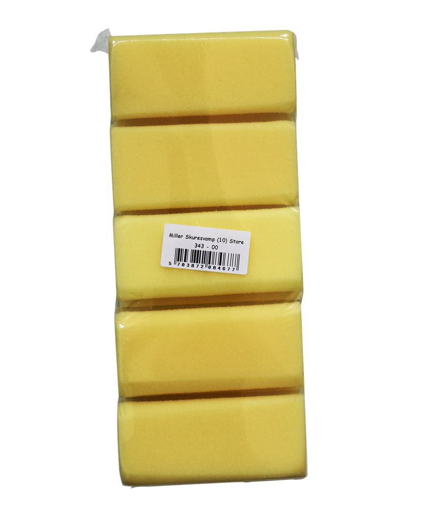 MILLER Skuresvampe Gul/Grøn 10 stk.