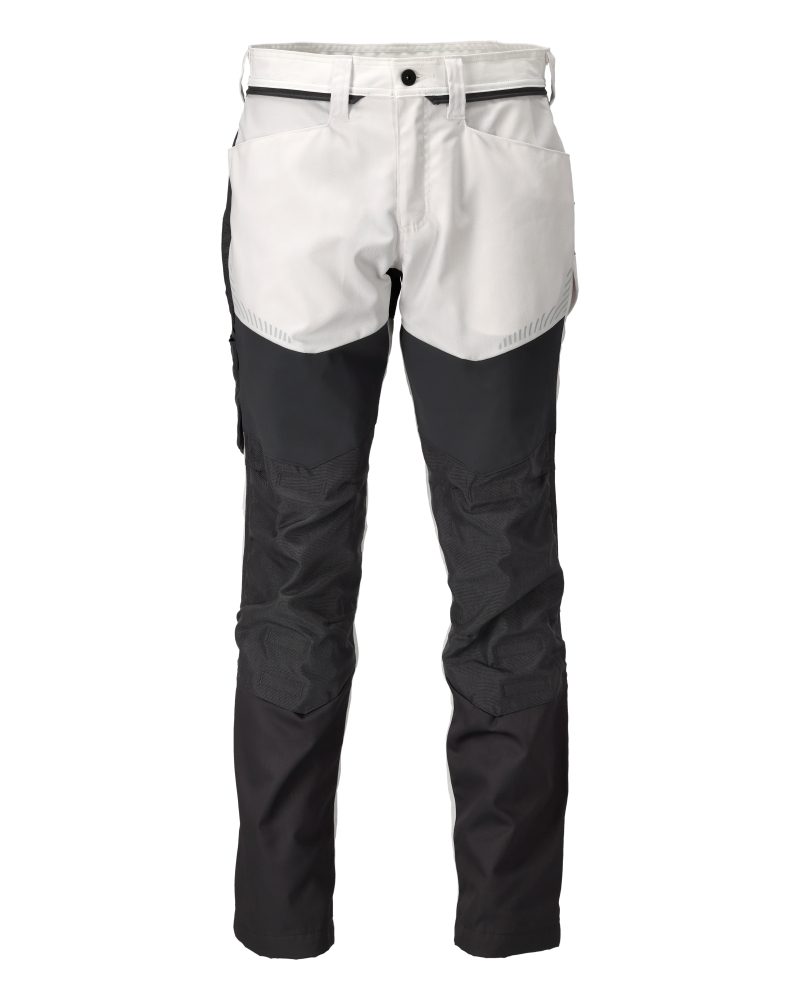 MASCOT Trousers with knee pockets white/stone grey