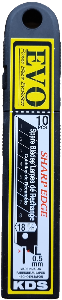 KDS knivblad 18mm EVO Black 10 stk.