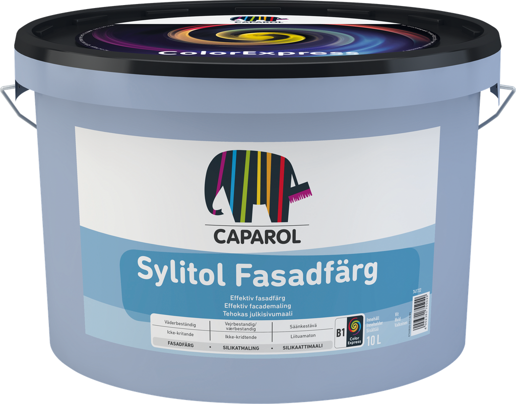 CAPAROL Sylitol Facadfärg Hvid/Base1 10L