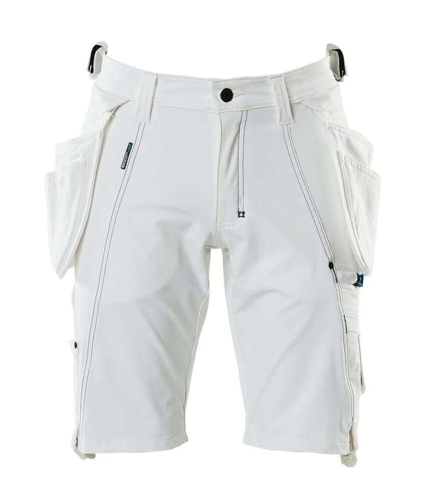 MASCOT Shorts, detachable hanging pockets, stretch, Craftsman shorts WHITE