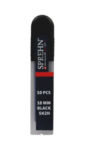 SPREHN Knivblad 18mm black 10-pak