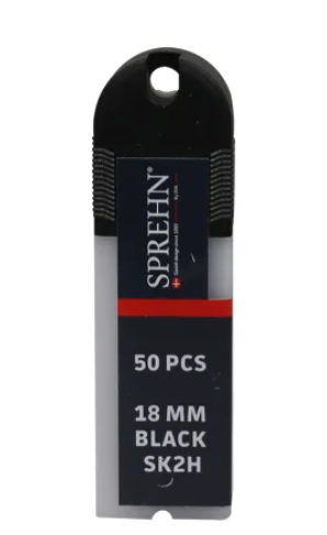 SPREHN Knivblad 18mm black 50-pak