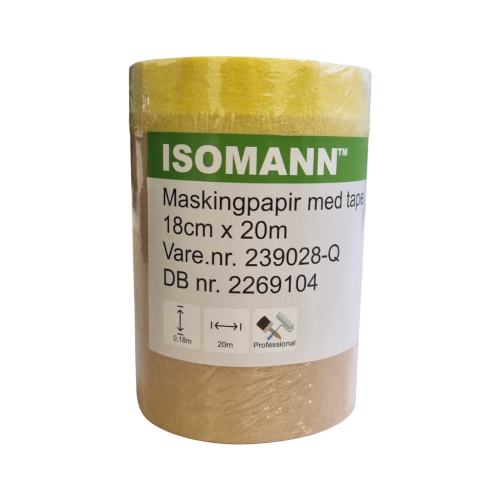 ISOMANN Maskingpapir 180mm x 20m