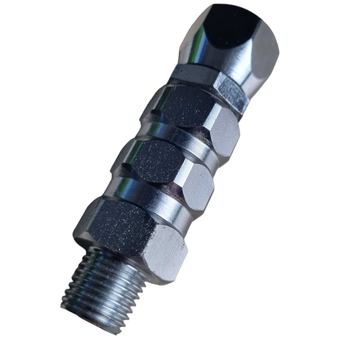 Long fitting with swivel 70mm 1/4"