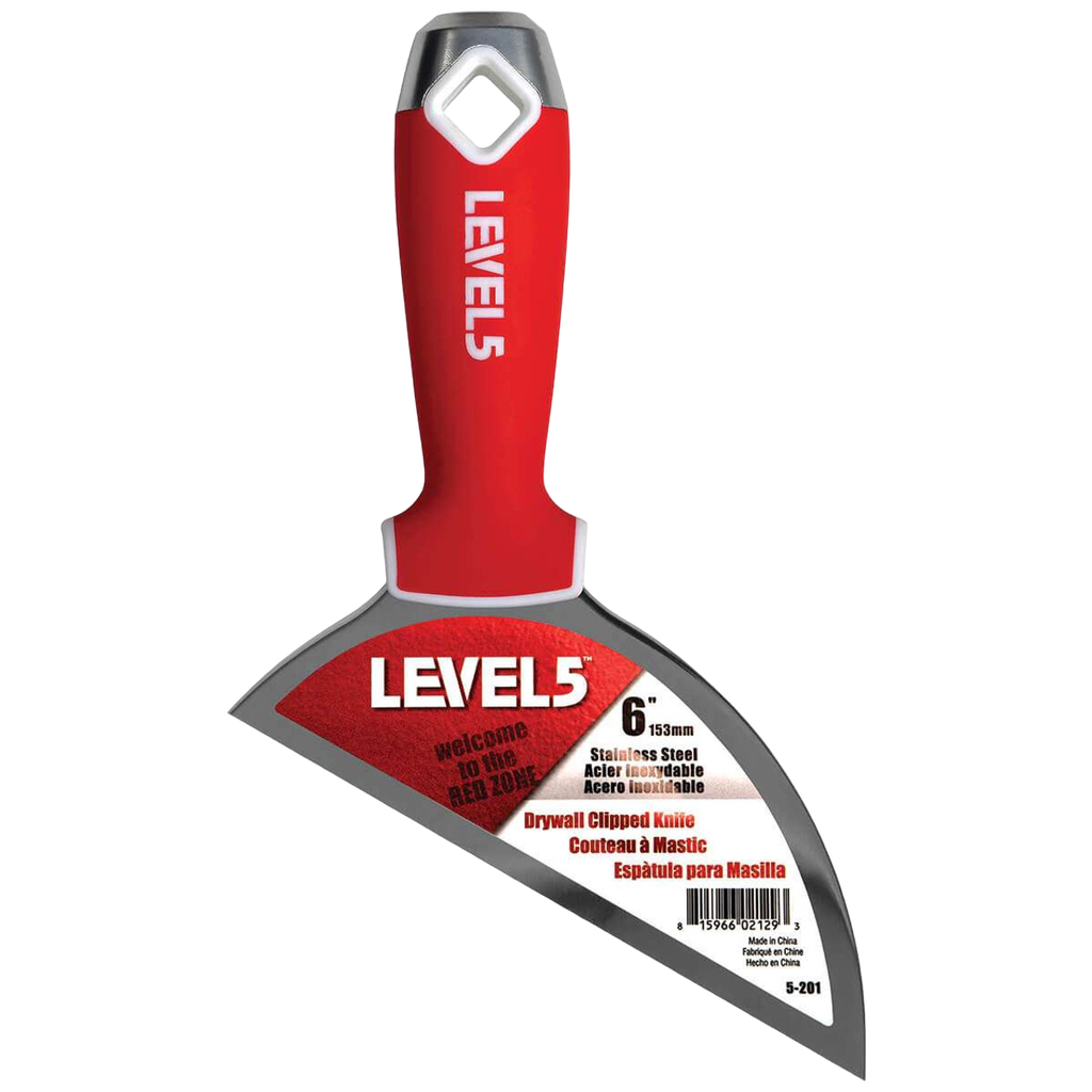 LEVEL5 6" Spartel med blødt greb og afklippet blad