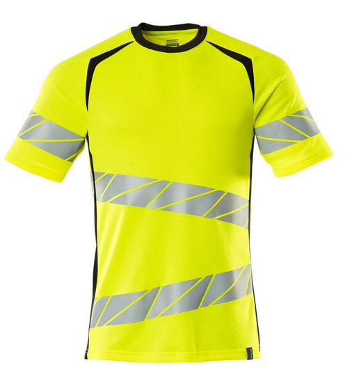 MASCOT T-shirt, moderne pasform, hi-vis gul/sort