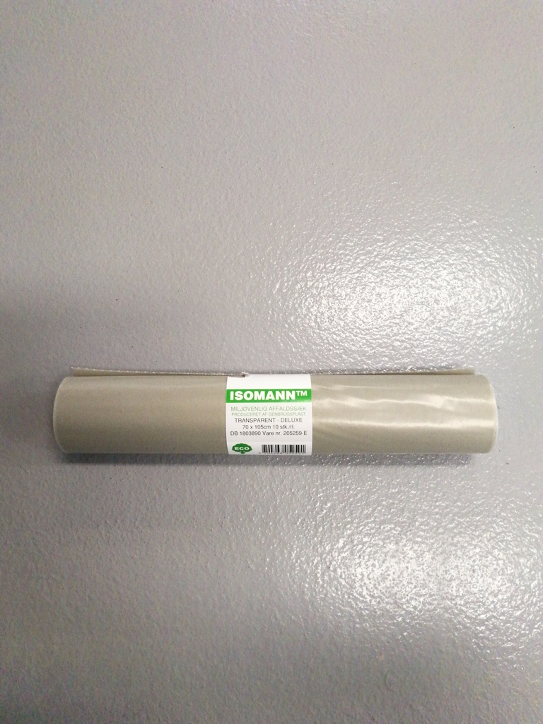 ISOMANN Miljøvenlig affaldssæk Transparent 70x105cm 10stk