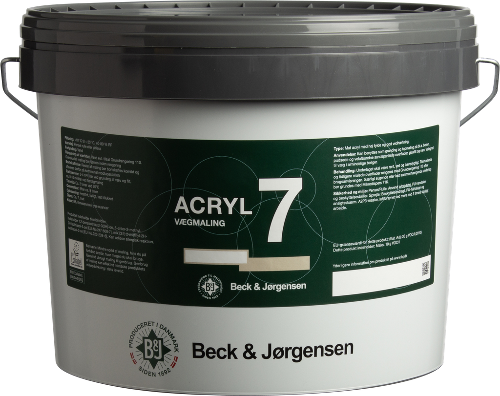 Beck & Jørgensen 7, Acryl Vægmaling Iglo NCS-S0500N 10L