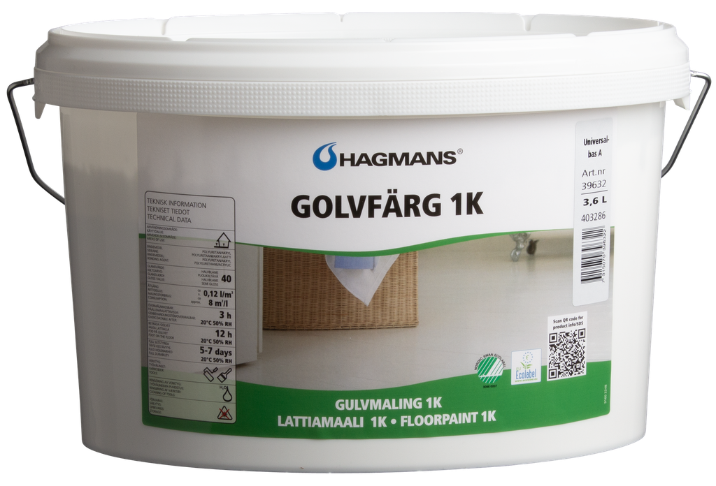HAGMANS Gulvmaling 1K Base A 9L