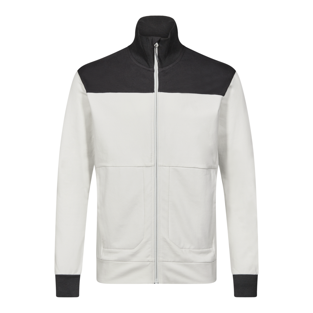 ENGEL Entire sweatshirt with collar, Bone White / Anthracite Grey