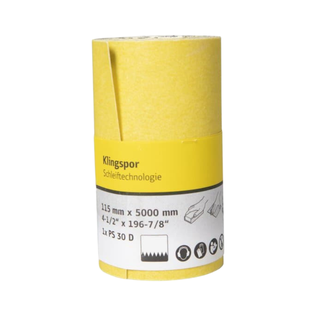 KLINGSPOR Slibepapir i rulle 115mm x 5m